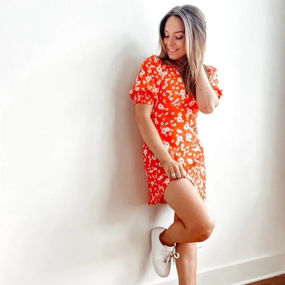 rixo orange dress RIXO | Dresses | Rixo Orange Floral Mini Dress